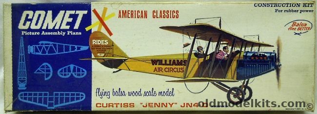 Comet Curtiss Jenny JN-4D - 24 inch Wingspan Flying Balsa Model Airplane, 3304-200 plastic model kit